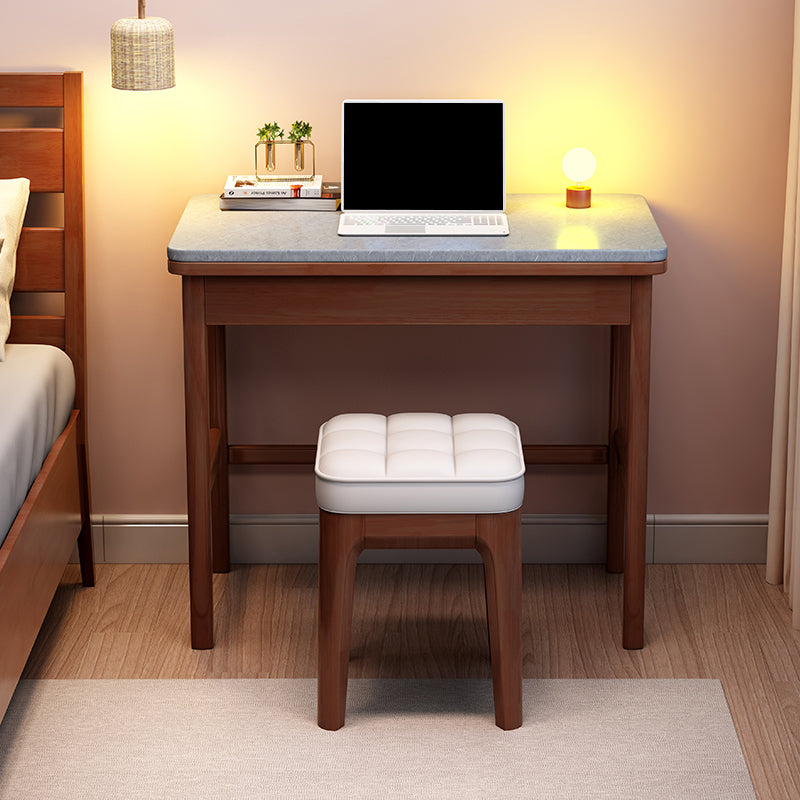 Rectangular Shaped Office Desk 4 Legs Writing Desks for Home 28"L x 18"W x 30"H Brown Clearhalo 'furn' 'furn_office_desk' 'Furniture' 'Office Desks' 'Office Furniture' 'office_desk' 7217305