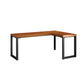Solid Wood Office Desk 29.5" High L-Shape Writing Desk for Home
