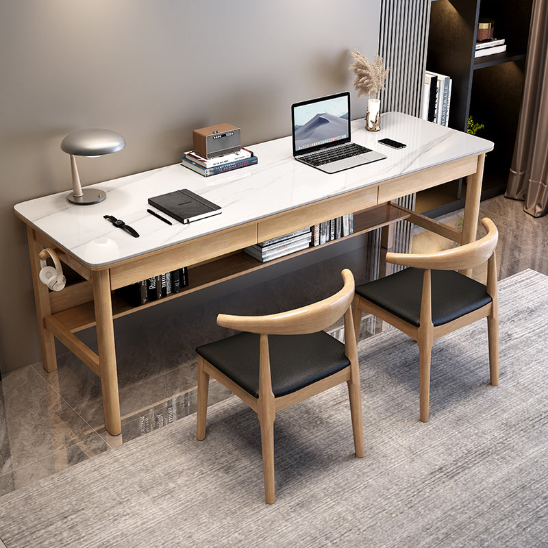 Escritorio de tareas de piedra de forma rectangular 4 patas de escritura de escritura para el hogar