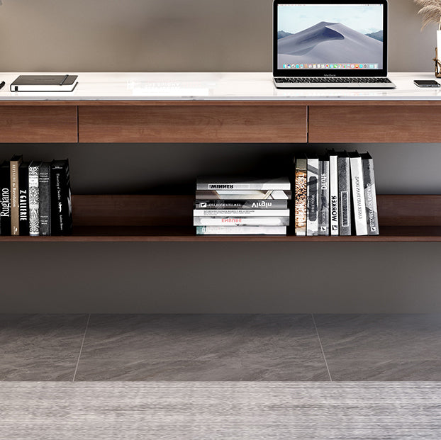 Escritorio de tareas de piedra de forma rectangular 4 patas de escritura de escritura para el hogar