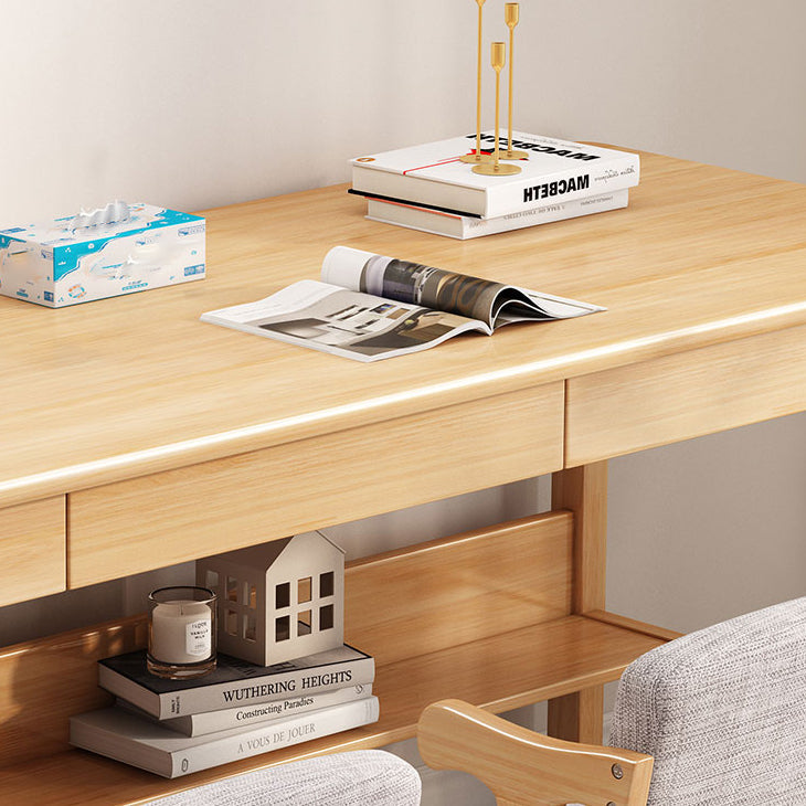 Wooden Office Desk Modern Rectangle H-Shape Base Writing Desk for Bedroom Clearhalo 'furn' 'furn_office_desk' 'Furniture' 'Office Desks' 'Office Furniture' 'office_desk' 7217451
