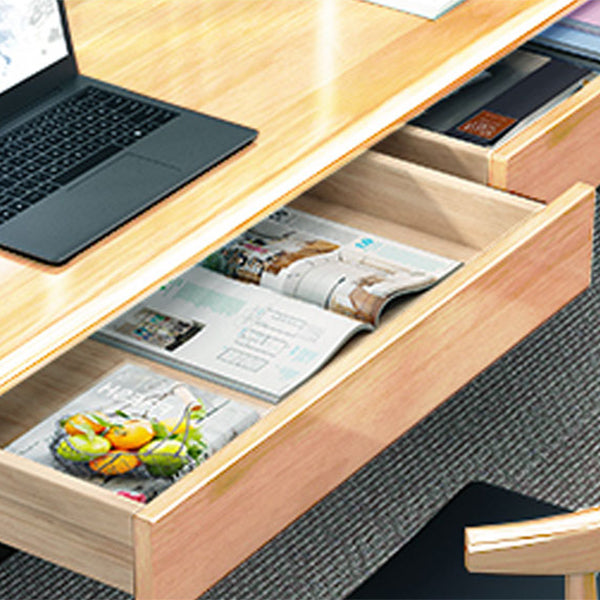 Wooden Office Desk Modern Rectangle H-Shape Base Writing Desk for Bedroom Clearhalo 'furn' 'furn_office_desk' 'Furniture' 'Office Desks' 'Office Furniture' 'office_desk' 7217453