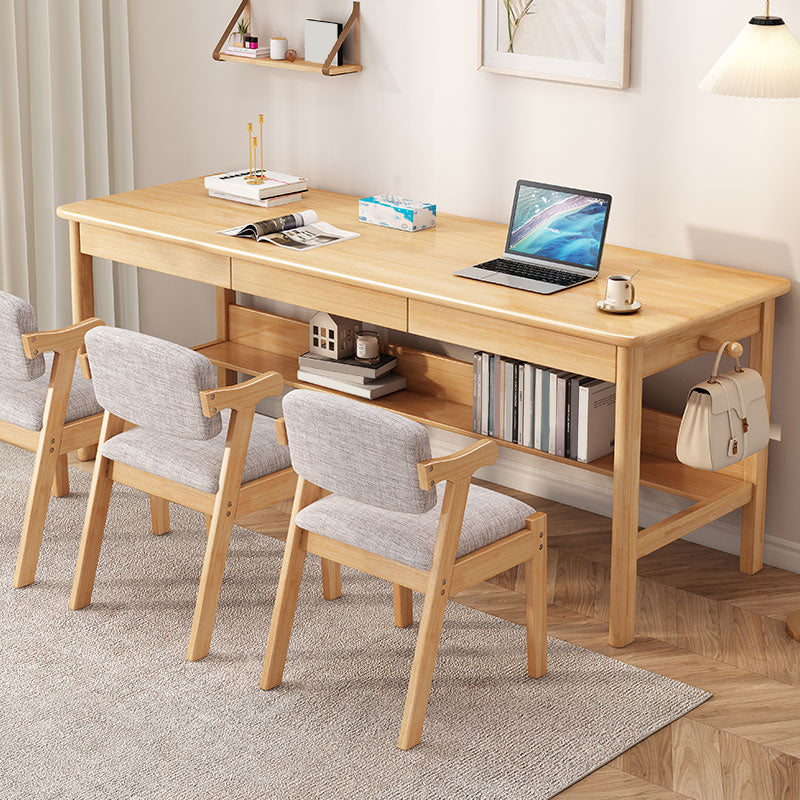 Wooden Office Desk Modern Rectangle H-Shape Base Writing Desk for Bedroom Clearhalo 'furn' 'furn_office_desk' 'Furniture' 'Office Desks' 'Office Furniture' 'office_desk' 7217457