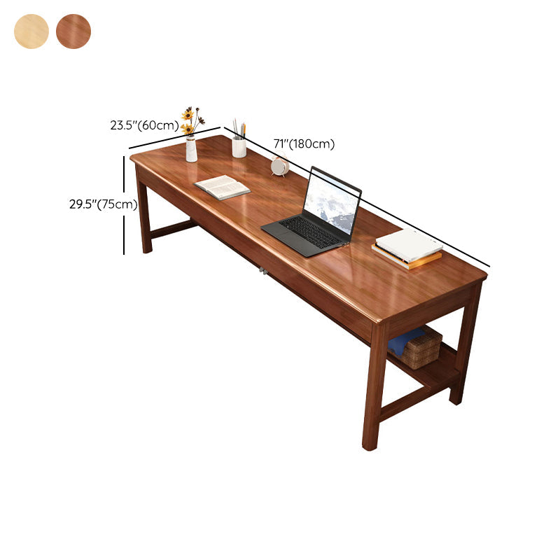 Wooden Office Desk Modern Rectangle H-Shape Base Writing Desk for Bedroom Clearhalo 'furn' 'furn_office_desk' 'Furniture' 'Office Desks' 'Office Furniture' 'office_desk' 7217462