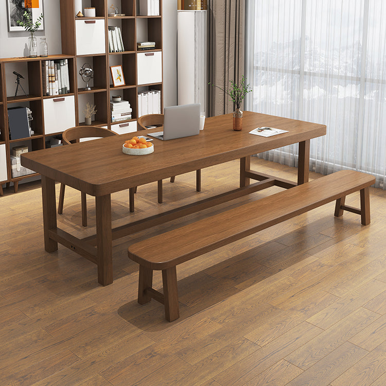 Contemporary Solid Wood Writing Desk 29.53" Tall Rectangle Office Desk with H-Shape Base Clearhalo 'furn' 'furn_office_desk' 'Furniture' 'Office Desks' 'Office Furniture' 'office_desk' 7217488