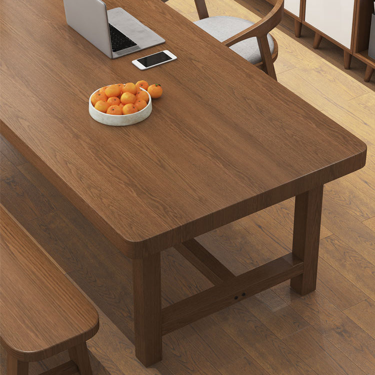 Contemporary Solid Wood Writing Desk 29.53" Tall Rectangle Office Desk with H-Shape Base Clearhalo 'furn' 'furn_office_desk' 'Furniture' 'Office Desks' 'Office Furniture' 'office_desk' 7217491