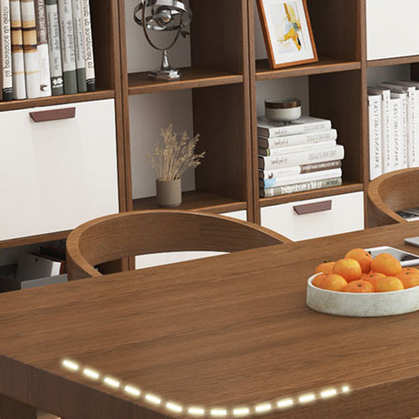 Contemporary Solid Wood Writing Desk 29.53" Tall Rectangle Office Desk with H-Shape Base Clearhalo 'furn' 'furn_office_desk' 'Furniture' 'Office Desks' 'Office Furniture' 'office_desk' 7217492