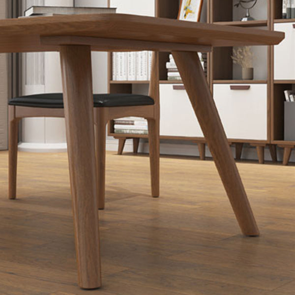 Modern Solid Wood Writing Desk Parsons Base 29.53" Tall Brown Office Desk Clearhalo 'furn' 'furn_office_desk' 'Furniture' 'Office Desks' 'Office Furniture' 'office_desk' 7217516