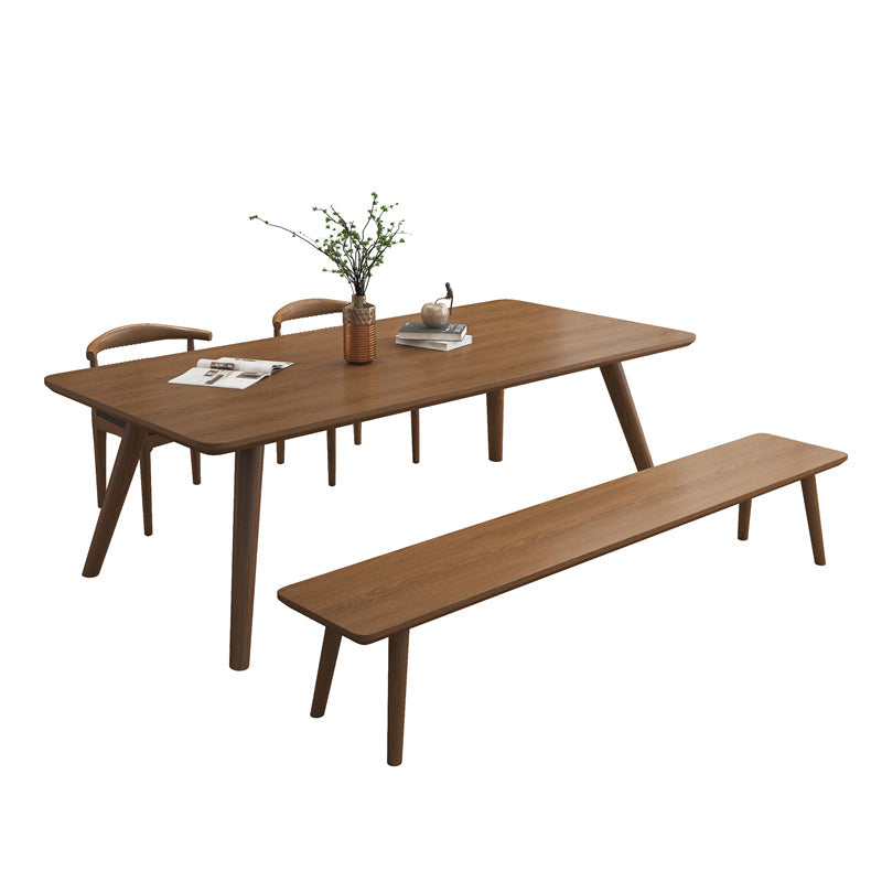 Modern Solid Wood Writing Desk Parsons Base 29.53" Tall Brown Office Desk Clearhalo 'furn' 'furn_office_desk' 'Furniture' 'Office Desks' 'Office Furniture' 'office_desk' 7217517