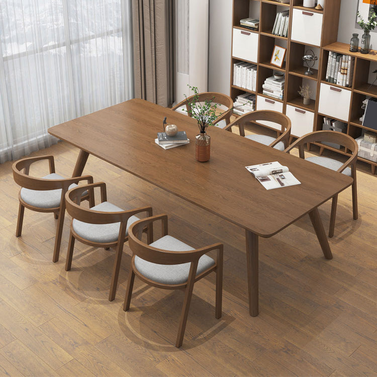 Modern Solid Wood Writing Desk Parsons Base 29.53" Tall Brown Office Desk Clearhalo 'furn' 'furn_office_desk' 'Furniture' 'Office Desks' 'Office Furniture' 'office_desk' 7217521