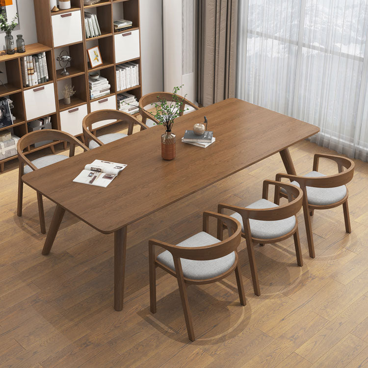 Modern Solid Wood Writing Desk Parsons Base 29.53" Tall Brown Office Desk Clearhalo 'furn' 'furn_office_desk' 'Furniture' 'Office Desks' 'Office Furniture' 'office_desk' 7217523