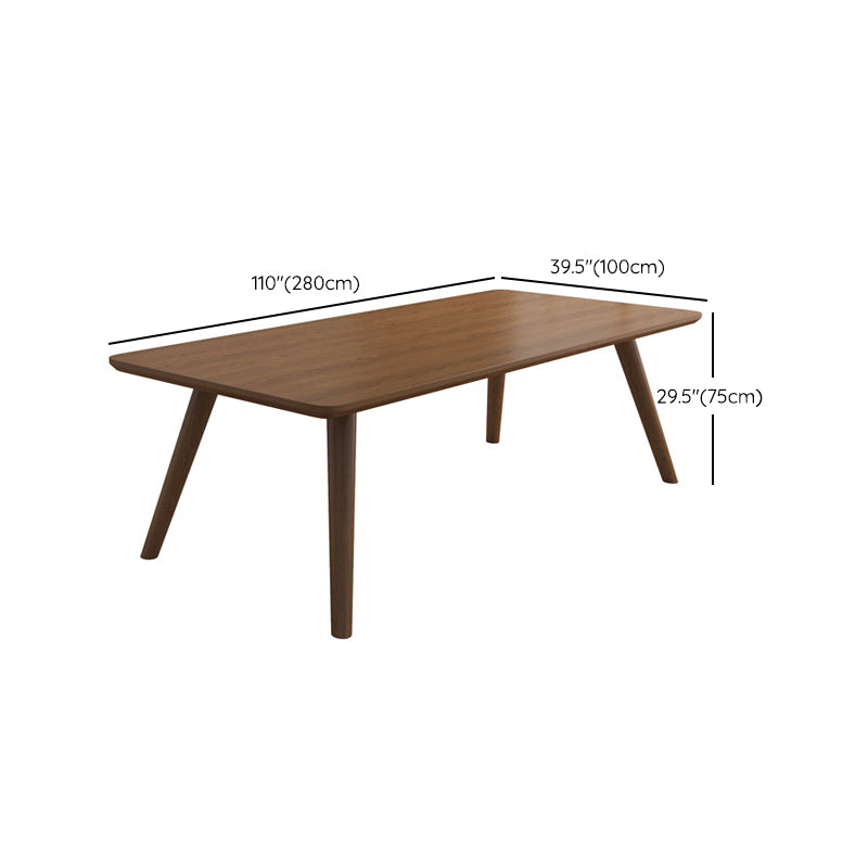 Modern Solid Wood Writing Desk Parsons Base 29.53" Tall Brown Office Desk Clearhalo 'furn' 'furn_office_desk' 'Furniture' 'Office Desks' 'Office Furniture' 'office_desk' 7217531