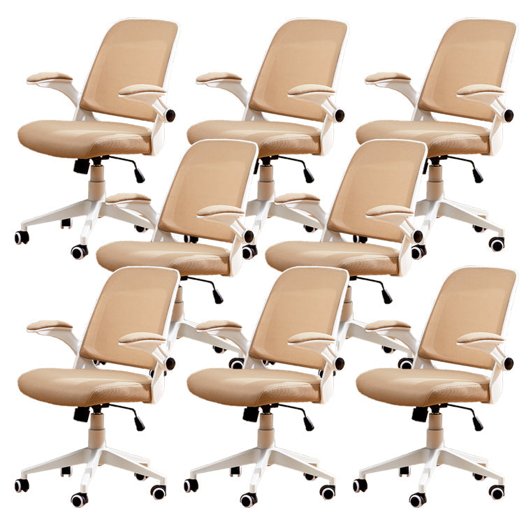 Modern Removable Arms Chair Tilt Mechanism No Distressing Ergonomic Desk Chair Brown 8 Piece Set Clearhalo 'furn' 'furn_office_chair' 'Furniture' 'Office Chairs' 'Office Furniture' 'office_chair' 7217586