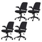 Modern Removable Arms Chair Tilt Mechanism No Distressing Ergonomic Desk Chair Black 4 Piece Set Clearhalo 'furn' 'furn_office_chair' 'Furniture' 'Office Chairs' 'Office Furniture' 'office_chair' 7217600