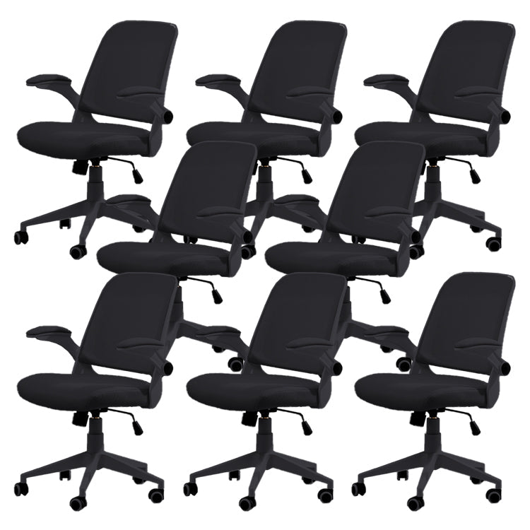 Modern Removable Arms Chair Tilt Mechanism No Distressing Ergonomic Desk Chair Black 8 Piece Set Clearhalo 'furn' 'furn_office_chair' 'Furniture' 'Office Chairs' 'Office Furniture' 'office_chair' 7217602