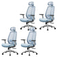 Removable Arms Office Chair Modern No Distressing Ergonomic Desk Chair with Wheels Blue 4 Piece Set Clearhalo 'furn' 'furn_office_chair' 'Furniture' 'Office Chairs' 'Office Furniture' 'office_chair' 7217608