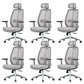 Removable Arms Office Chair Modern No Distressing Ergonomic Desk Chair with Wheels Grey 6 Piece Set Clearhalo 'furn' 'furn_office_chair' 'Furniture' 'Office Chairs' 'Office Furniture' 'office_chair' 7217620