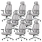 Removable Arms Office Chair Modern No Distressing Ergonomic Desk Chair with Wheels Grey 8 Piece Set Clearhalo 'furn' 'furn_office_chair' 'Furniture' 'Office Chairs' 'Office Furniture' 'office_chair' 7217621