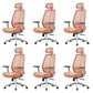 Removable Arms Office Chair Modern No Distressing Ergonomic Desk Chair with Wheels Orange 6 Piece Set Clearhalo 'furn' 'furn_office_chair' 'Furniture' 'Office Chairs' 'Office Furniture' 'office_chair' 7217624