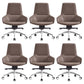 Modern Armless Office Chair Tilt Mechanism No Distressing Leather Ergonomic Desk Chair