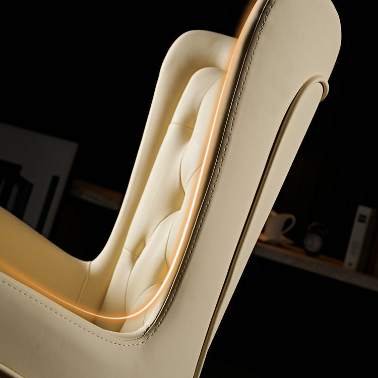 Chaise de chaise pivotante en cuir sans bras contemporain chaise de bureau réglable tufted