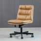 Chaise de bureau sans bras en cuir sans chaise de bureau ergonomique pénible avec roues