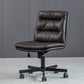 Chaise de bureau sans bras en cuir sans chaise de bureau ergonomique pénible avec roues