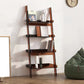 Contemporary Open Back Bookshelf Acrylic Ladder Bookcase with Shelves