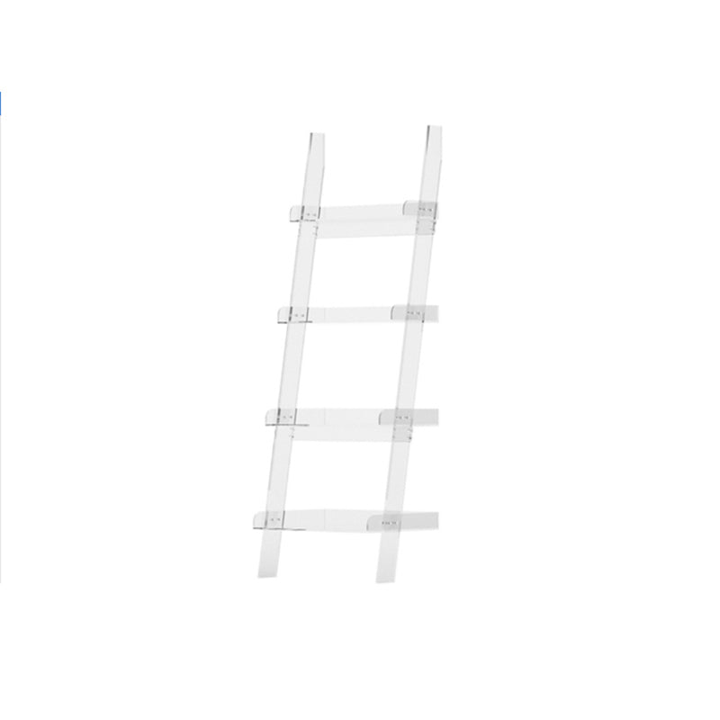 Contemporary Open Back Ladder Bookshelf Acrylic Bookcase with Shelves Clearhalo 'Bookcases' 'furn' 'furn_bookcases' 'Furniture' 'Office Furniture' 7218073