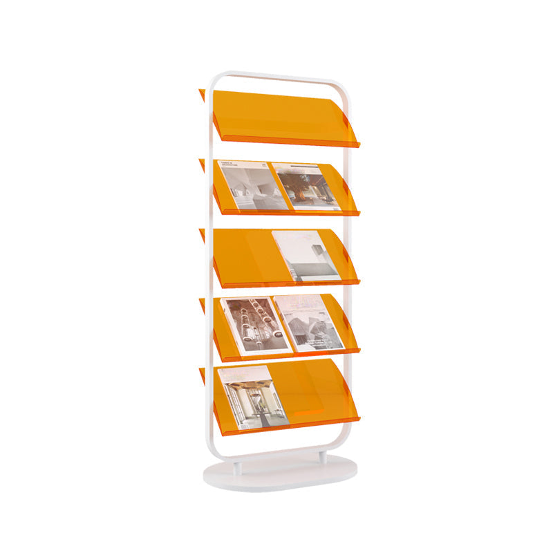 Bibliothèque contemporaine à l'arrière ouvert en métal bibliothèque en acrylique avec étagères