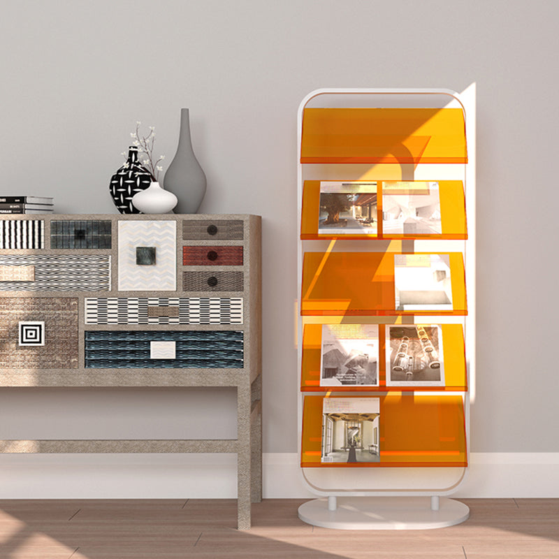 Bibliothèque contemporaine à l'arrière ouvert en métal bibliothèque en acrylique avec étagères