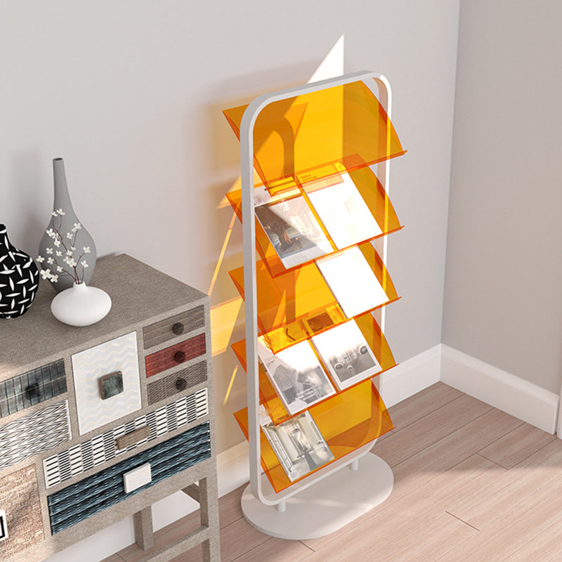 Bibliothèque contemporaine à l'arrière ouvert en métal bibliothèque en acrylique avec étagères