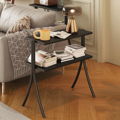 Bibliothèque horizontale de style moderne ouvre à l'arrière avec 2 étagères