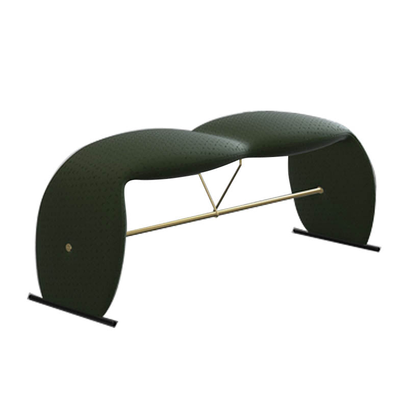 Glam Rectangle Seating Bench Cushioned Backless Bedroom Bench 45"L x 14"W x 18"H Blackish Green Clearhalo 'Benches' 'Chairs & Seating' 'furn' 'furn_benches' 'Furniture' 'Living Room Furniture' 7218175