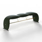Glam Rectangle Seating Bench Cushioned Backless Bedroom Bench 60"L x 14"W x 18"H Blackish Green Clearhalo 'Benches' 'Chairs & Seating' 'furn' 'furn_benches' 'Furniture' 'Living Room Furniture' 7218176