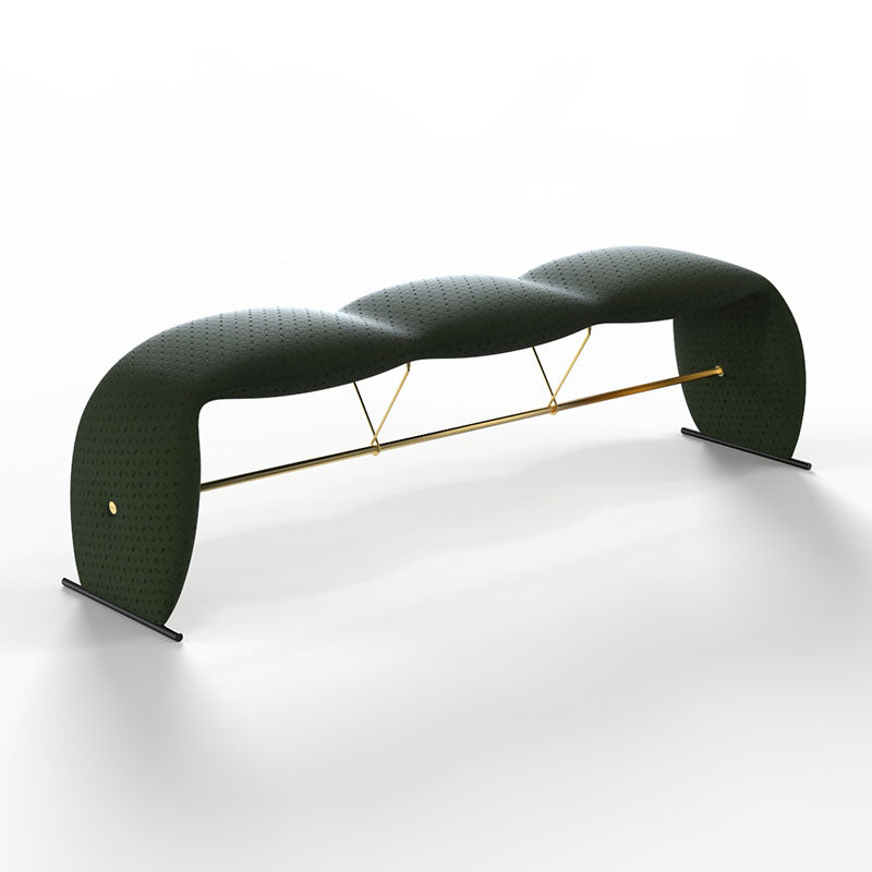 Glam Rectangle Seating Bench Cushioned Backless Bedroom Bench 60"L x 14"W x 18"H Blackish Green Clearhalo 'Benches' 'Chairs & Seating' 'furn' 'furn_benches' 'Furniture' 'Living Room Furniture' 7218176