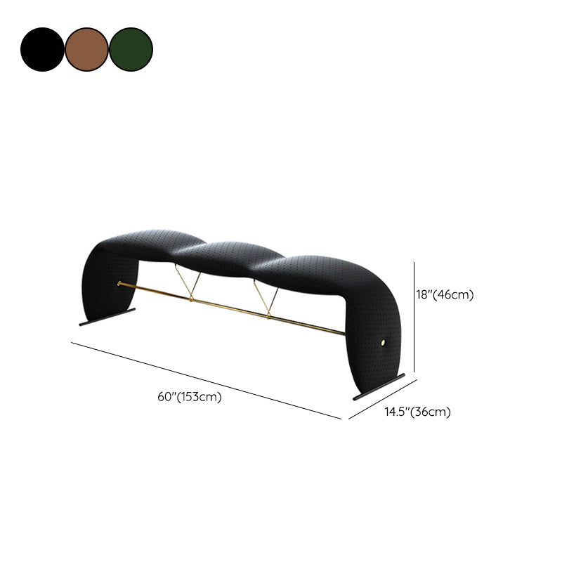 Glam Rectangle Seating Bench Cushioned Backless Bedroom Bench Clearhalo 'Benches' 'Chairs & Seating' 'furn' 'furn_benches' 'Furniture' 'Living Room Furniture' 7218190