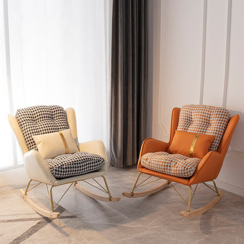 Chaise à bascule intérieure de style glam chaise à bascule canapé avec ottoman