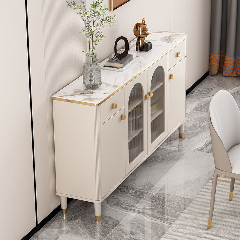 現代的なガラスのドアは、リビングルーム用の木製のハッチキャビネットのスタンド