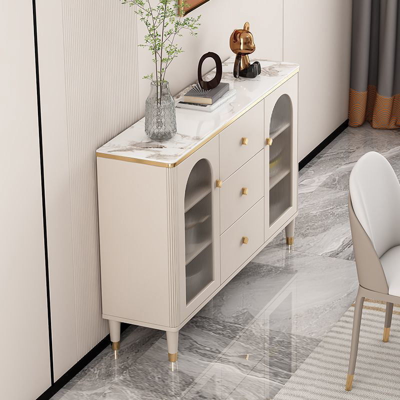 Porte di vetro contemporanee Display mobile per gambe legno per soggiorno