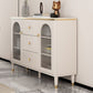 Contemporary Glass Doors Display Stand Wood Hutch Cabinet for Living Room