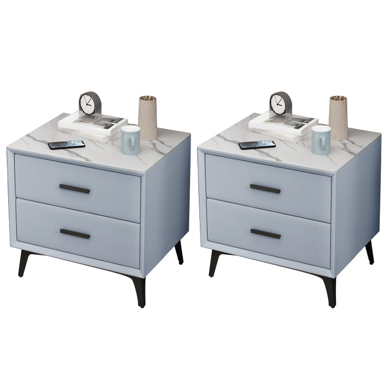 Tavolo da notte di pietra mobile contemporaneo con 2 cassetti