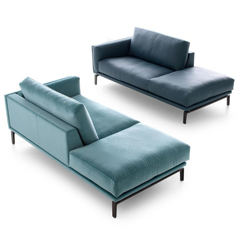 Living Room Chaise Square Arms Modern Chaise Lounge with Velvet Upholster Clearhalo 'Chairs & Seating' 'Chaise Lounge' 'chaise_lounge' 'furn' 'furn_chaise_lounge' 'Furniture' 'Living Room Furniture' 7218843
