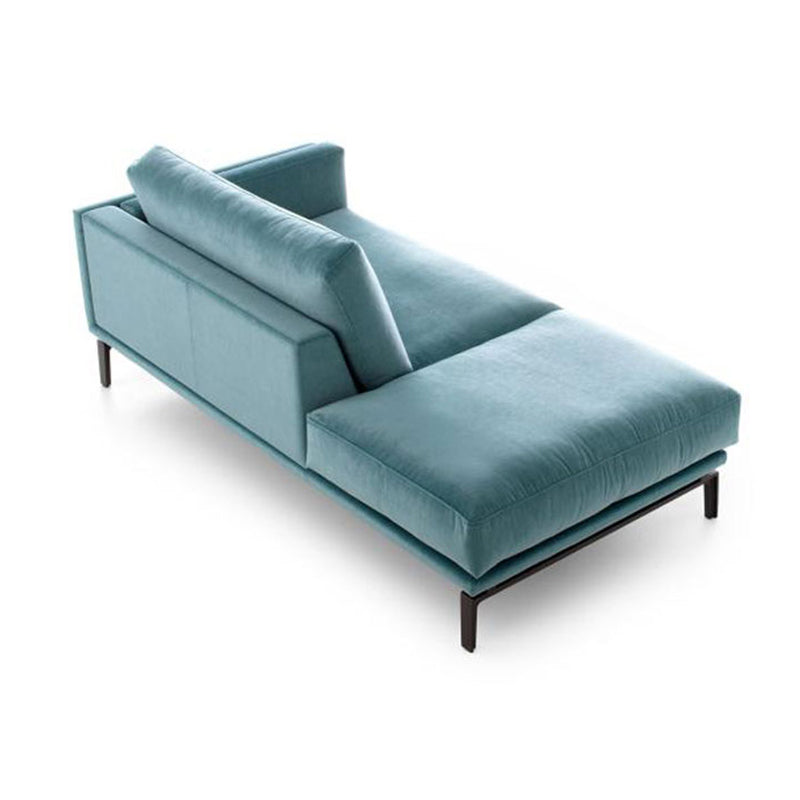 Living Room Chaise Square Arms Modern Chaise Lounge with Velvet Upholster Clearhalo 'Chairs & Seating' 'Chaise Lounge' 'chaise_lounge' 'furn' 'furn_chaise_lounge' 'Furniture' 'Living Room Furniture' 7218845