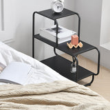 Sled Accent Side Table Metal Side End Snack Table with Shelf
