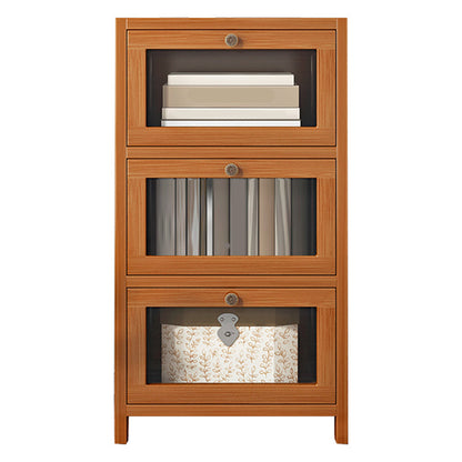 Mid-Century Modern 13.8"W Accent Chest Rectangle Side Cabinet in Brown 13.8"L x 12.2"W x 24.8"H Clearhalo 'Cabinets & Chests' 'cabinets_chests' 'furn' 'furn_cabinets_chests' 'Furniture' 'Living Room Furniture' 7218913