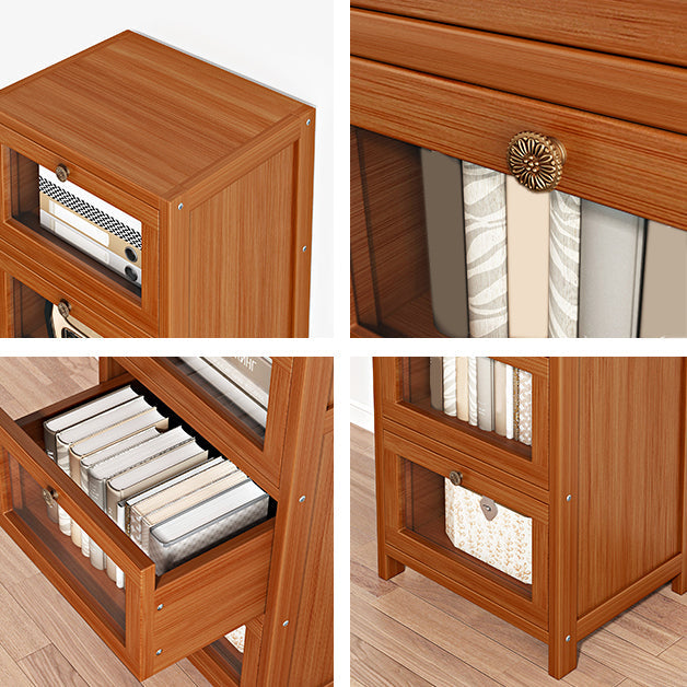 Mid-Century Modern 13.8"W Accent Chest Rectangle Side Cabinet in Brown Clearhalo 'Cabinets & Chests' 'cabinets_chests' 'furn' 'furn_cabinets_chests' 'Furniture' 'Living Room Furniture' 7218923