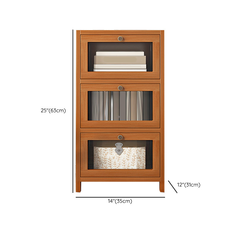 Mid-Century Modern 13.8"W Accent Chest Rectangle Side Cabinet in Brown Clearhalo 'Cabinets & Chests' 'cabinets_chests' 'furn' 'furn_cabinets_chests' 'Furniture' 'Living Room Furniture' 7218925