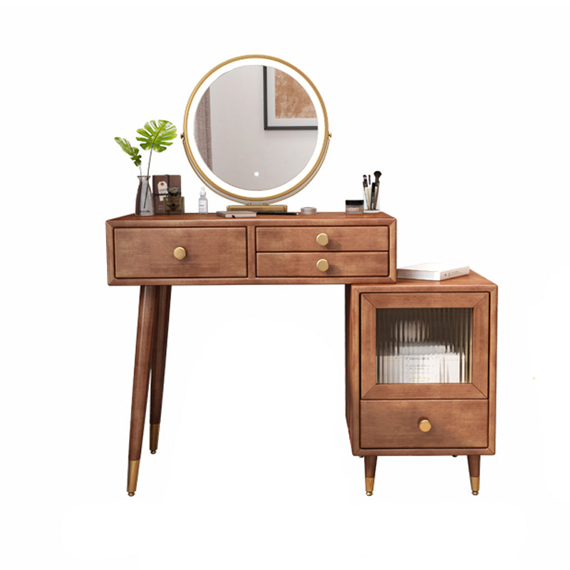 Rubberwood Vanity Table Drawers Simple Scandinavian Makeup Vanity Table
