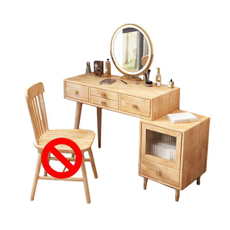 Rubberwood Vanity Table Drawers Simple Scandinavian Makeup Vanity Table